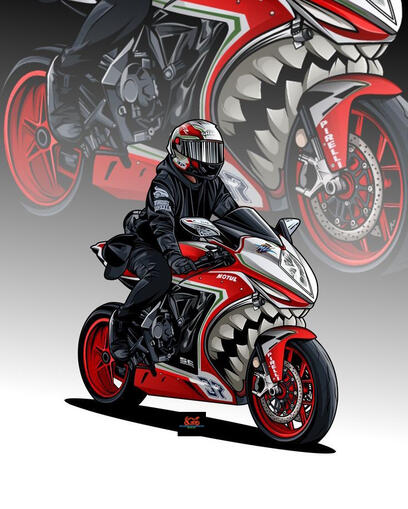 putting a little comic fun into the design of two-wheeled aspirations. $90