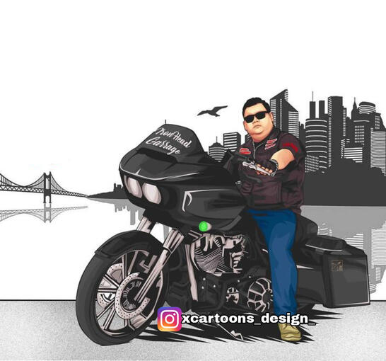 Immortalize your love for the open road with a personalized cartoon portrait of your Harley. I can create a stunning illustration that reflects your freedom, adventure, and passion for Harley Davidson. $150