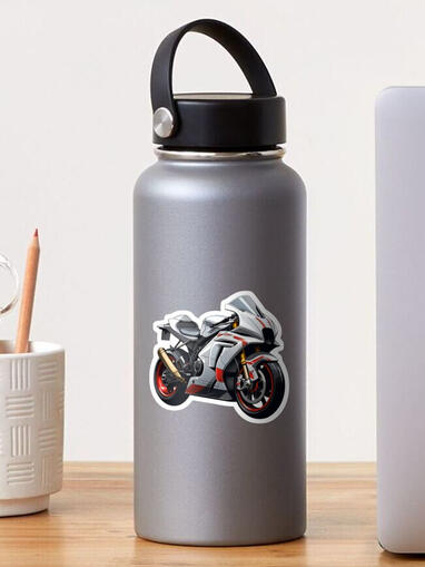 Don't just ride in style, accessorize in style too! Get a cartoon sticker of your motorcycle for your flask. $96 - $100